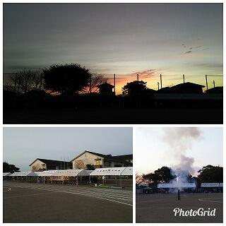 運動会の朝の様子