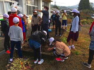 そのビニール袋に草を入れようか