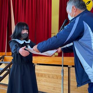 善行児童として表彰されました