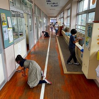 廊下もきれいにします