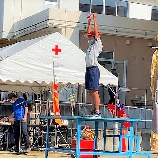 ラジオ体操も集団演技です