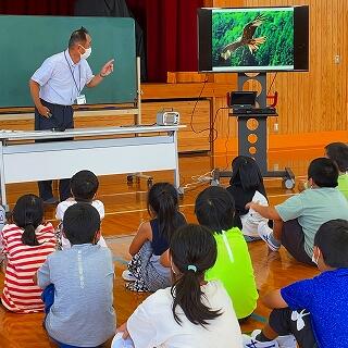 この鳥は何をしているのかな？