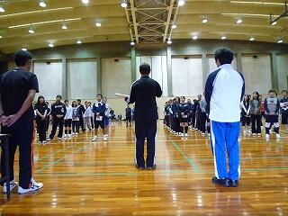 開会式：保健体育部長による諸注意