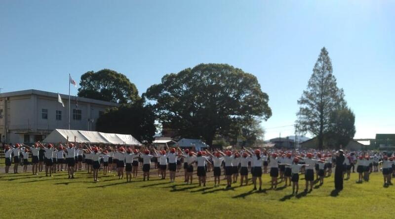 みんなでラジオ体操です。