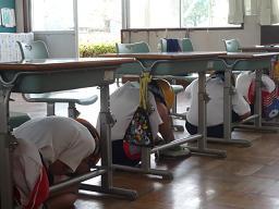 避難訓練のようす