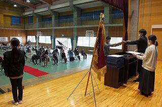 証書受け取りの練習