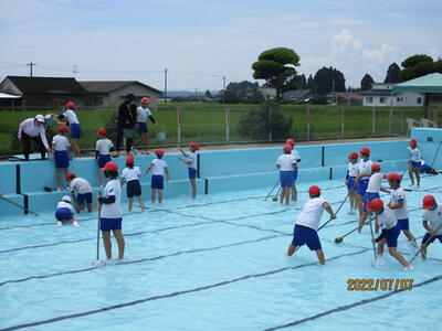 大プールのそうじの様子