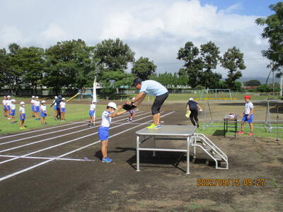 応援賞をもらう練習