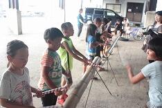 竹太鼓での練習