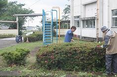交通公園の作業