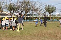 ラグビー指導のようす