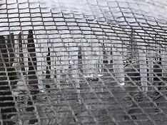 ネットの内側にできた氷