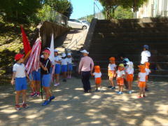 行進練習を前に