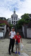 大浦天主堂前にて