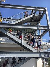 避難タワーの見学