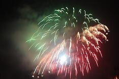 打ち上げられた花火のようす