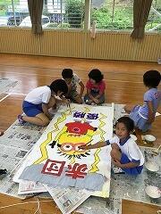 立て看板作成中