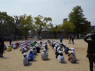 避難訓練のようす（２･５年）