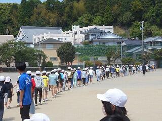 避難訓練のようす（２･５年）
