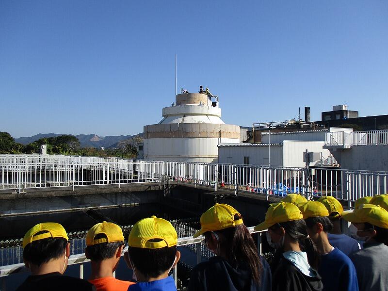 妙田下水処理場にて