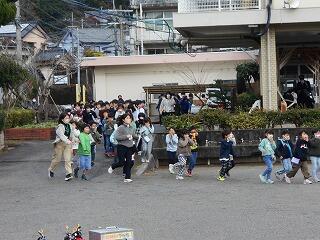 避難訓練のようす