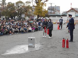 避難訓練のようす