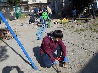 ＰＴＡ有志による奉仕作業のようす