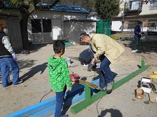 ＰＴＡ有志による奉仕作業のようす