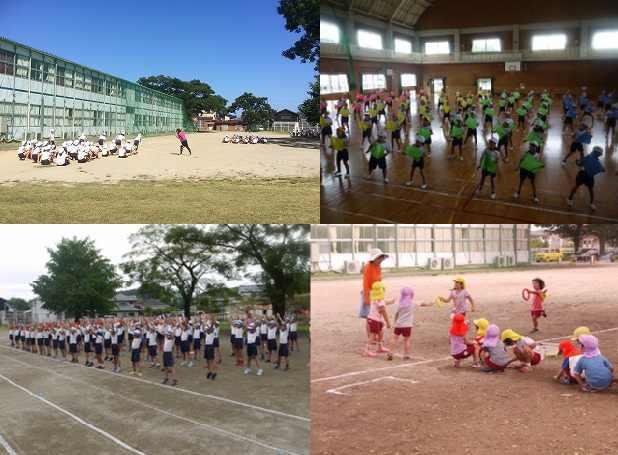 ６年徒走・４年ダンス・２年ラジオ体操・幼稚園リレー