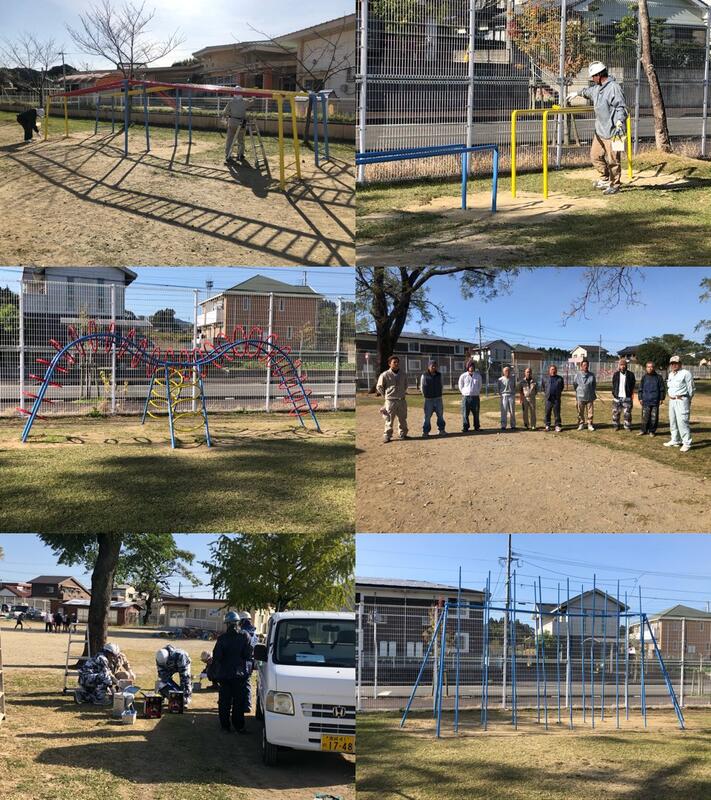 遊具の塗装ボランティア