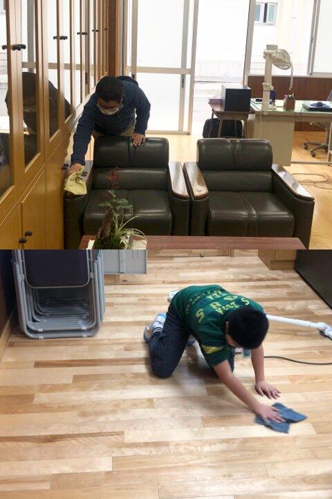 校長室そうじ