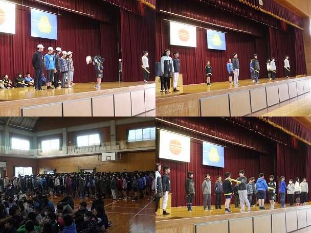 ６年から５年の引継ぎ式