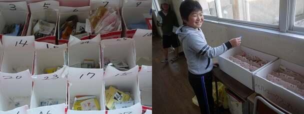 仕分けしてあるボックス