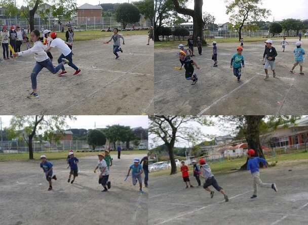 対団リレーの練習