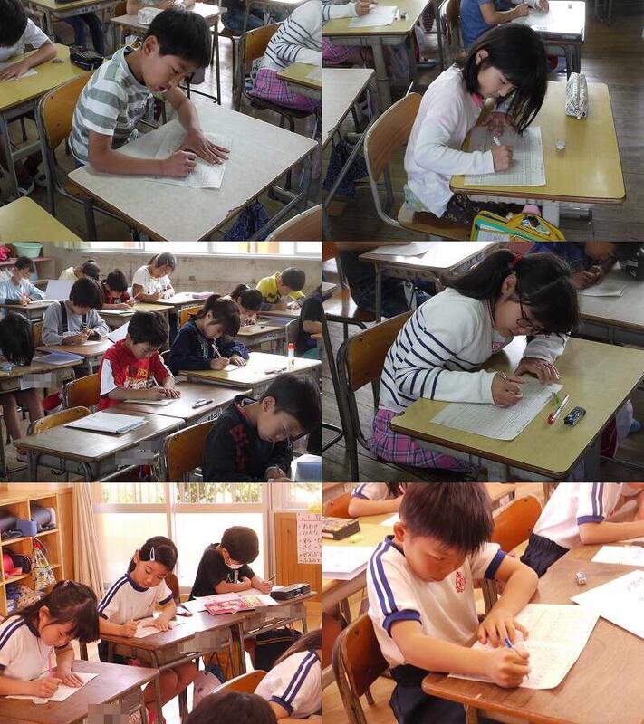 百ます計算に取り組む子供達