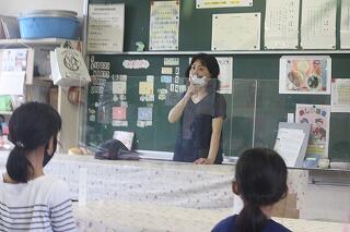 地震・津波避難訓練のようす