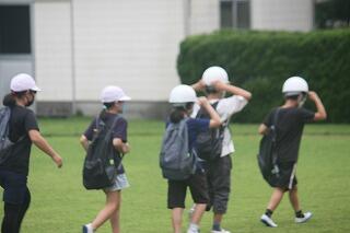 地震･津波避難訓練のようす