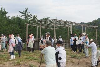 海岸清掃のようす