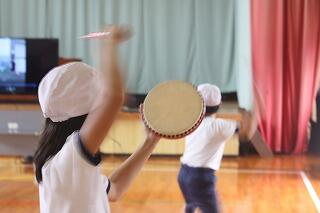 エイサー練習のようす