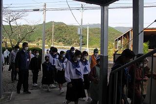 避難訓練のようす