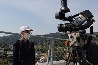 避難訓練後のインタビュー