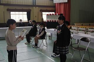 卒業式のようす