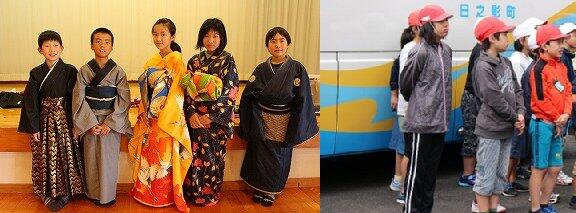 歌舞伎の衣装で記念撮影