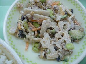 五穀豆と蓮根のだしマヨ和え