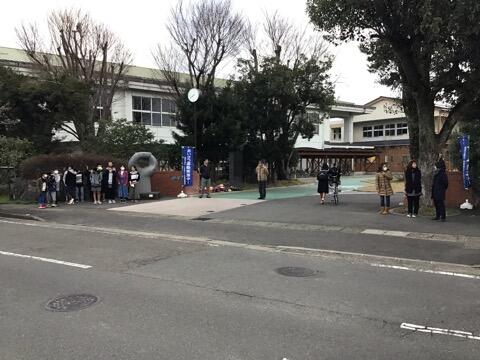 PTAあいさつ運動 と 小中合同あいさつ運動