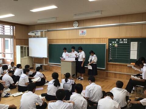 てるはの時間の発表のようす（２年生）