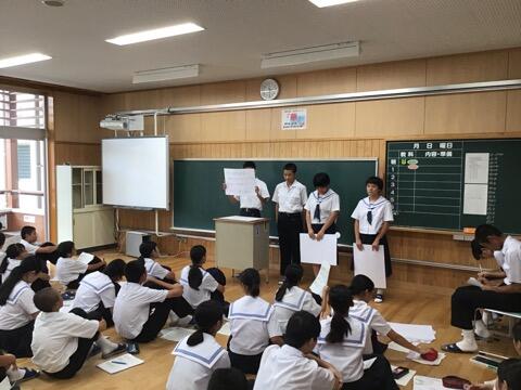 てるはの時間の発表のようす（２年生）