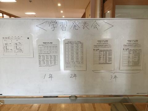 明日は学習発表会です