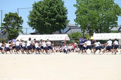 全校団技　全力綱引き