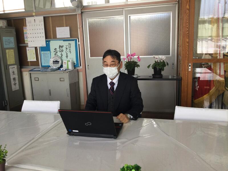 リモートによる始業式校長先生の話